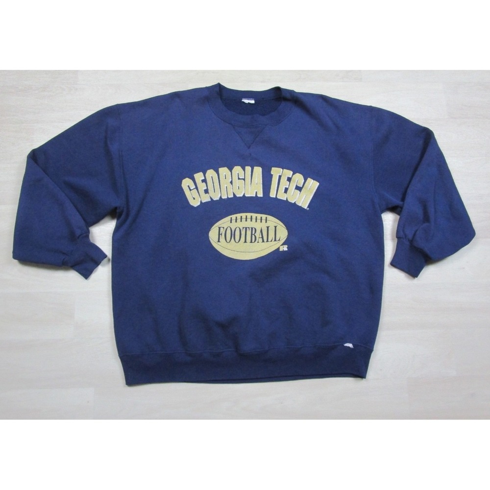 Vintage 90s Russell Athletic Crewneck Sweatshirt (XL) Georgia Tech Single V Boxy
